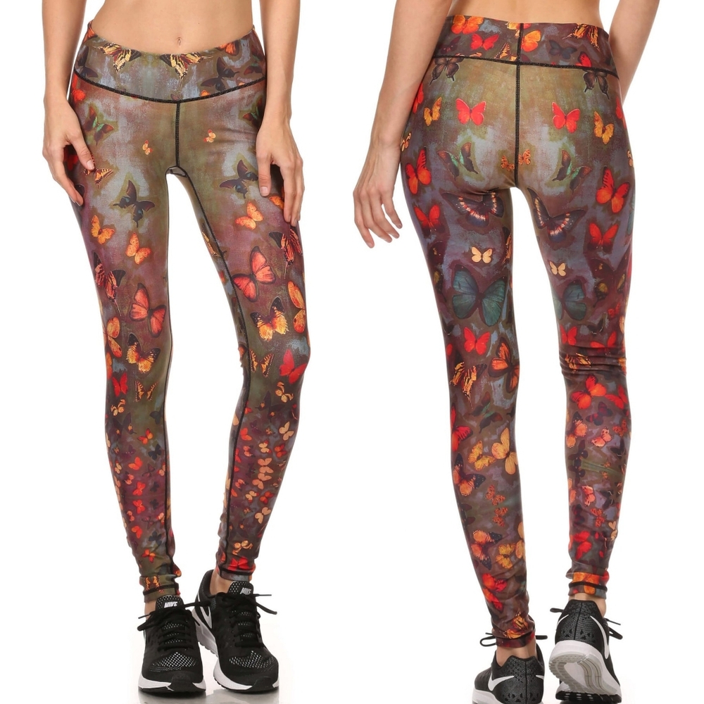 Poprageous PopActive Fall Butterflies Dream Leggings Size XS